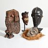 5 African Masks/Objects: Bembe, Kuba, Etc.