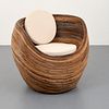 Rattan Lounge Chair, Manner of Crespi