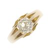 A gentleman's late Victorian 18ct gold diamond single-stone ring. The old-cut diamond, within an elo