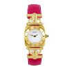 GUCCI - a lady's 6300L wrist watch. Gold plated case. Numbered 0081678. Signed quartz movement. Whit