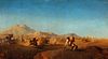 HENRIC ANKARCRONA (Sweden, 1831-1917). "Equestrian scene at the foot of the Atlas Mountains, North Africa", 1872. Oil on canvas. It has slight dama