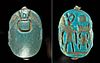 Egyptian Faience Scarab Amulet w/ Thutmose III