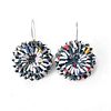 PRIMI-P EARRINGS WHITE CHARCOL YELLOW RED AND BUE