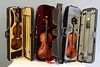 Group of 3 Violins in Soft Cases