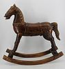 South East Asian Carved Wood Rocking Horse .