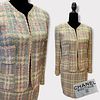 Vintage CHANEL Boutique Pastel Tweed Skirt Suit sz 36 