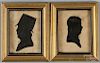 Two hollowcut silhouettes, 19th c., 3'' x 2 1/4''.