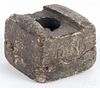 Carved stone inkwell, dated 1809, 1 3/4'' h., 2 3/4'' w.