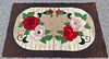 Antique Hook Rug with Roses