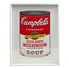 ANDY WARHOL. Campbell's Golden Mushroom Soup. Con sello en la parte posterior. Serigrafía sin número de tiraje.