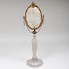 Continental Gilt-Metal-Mounted and Frosted Glass Vanity Mirror