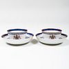 Pair of Chinese Export Armorial Porcelain Teabowls and Saucers