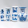Group of Four Chinese Blue and White Porcelain Vases