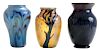 Three Orient & Flume Glass Vases