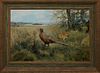 Henry Wilkinson (1921-2011, British), "Pair of Pheasants Roaming the Countryside," 20th c., oil on canvas, signed lower right, presented in a wood fra