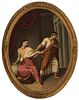 Spanish school; ca. 1850. 
"Joseph and the wife of Potiphar". 
Oil on canvas.