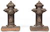 Pair Sentinel Cast Iron Hydrant Form Doorstops