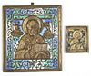 2 Russian Enameled Bronze Icons
