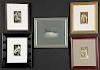 Group of 5 Antique French Nude Framed Photo Postcards
