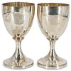 Pair of English Sterling Silver Goblets