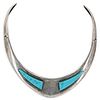 Vintage Sterling and Turquoise Choker Necklace