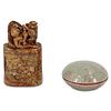 (3 pc) Soapstone Seal and Inkwell