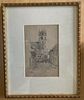 A pair of late 19th c. original graphite drawings European Landscapes, conservation framed