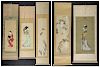 A Collection of 5 Japanese Hanging Scroll Paintings (Meiji-20th century)