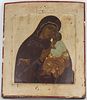 Antique Russian Icon, Tenderness Mother of God