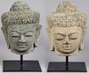 2 Vintage Southeast Asian Stone Buddha Heads