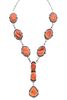 Navajo Lariat Sterling & Spiny Oyster Necklace GT