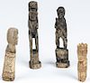 4 Batak Indonesian Carved Figural Artifacts