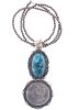 Navajo Morgan Silver Dollar Turquoise Necklace