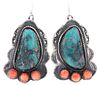 Navajo Cayatineto Turquoise Spiny Oyster Earrings
