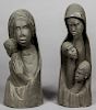 2 Haitian Carved Wood Sculptures