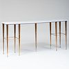 Modern Gilt-Metal and Marble Console Table