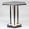 Art Deco Black and White Painted Hexagonal Table