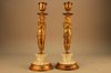 Gilt Egyptian Revival Style Candle Holders