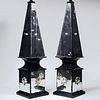 Pair of Mirrored Table Lamps, Attributed to Serge Roche