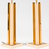 Pair of Mid Century Modern Painted Metal and Brass Table Lamps