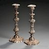 Pair of Large Silver-plated Candlesticks