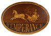 Vintage Wooden TEMPERANCE Sign, Painted