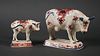 (2) Delft Polychrome Porcelain Cow Figurines