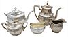 Gorham Six Piece Sterling Silver Tea and Coffee Set, to include one pot with handle off (handle available), teapot height 9 inches, 86 t.oz.
