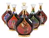 Set of Six Erte Courvoisier Cognac Bottles, to include Ver Danges, L'Esprit du Cognac; Vigne; La Part des Anges; Degustation; along with Vieillissemen