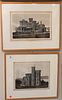 Three Piece Lot of Austin Augustus Turner (American, 1831 - 1870), photo lithographs of houses, to include "Woodcliff, Residence of A.C. Richards, For