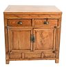 Chinese Cabinet, having two drawers and two doors, height 30 1/2 inches, top 19 1/2 x 30 1/2 inches.