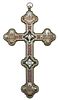Fine Micro Mosaic Cross, Italian scenes of the Vatican, Rome, on silver plated base, probably 19th century, height 8 inches.