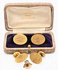 Two pairs of 10 Karat Gold Cufflinks, 12 grams, Provenance: Fifty Year Personal Collection of Clocks and American Antiques from Thomas Bailey, Manches