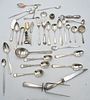 Group of Sterling and Coin Silver Flatware, to include a set of spoons, repousse serving spoon, a set of C. Schell spoons, etc., 32 t.oz. plus weigh
